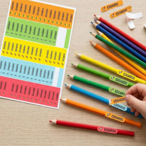 Set Etichette Adesive Personalizzate per Matite e Colori (80 Pezzi)